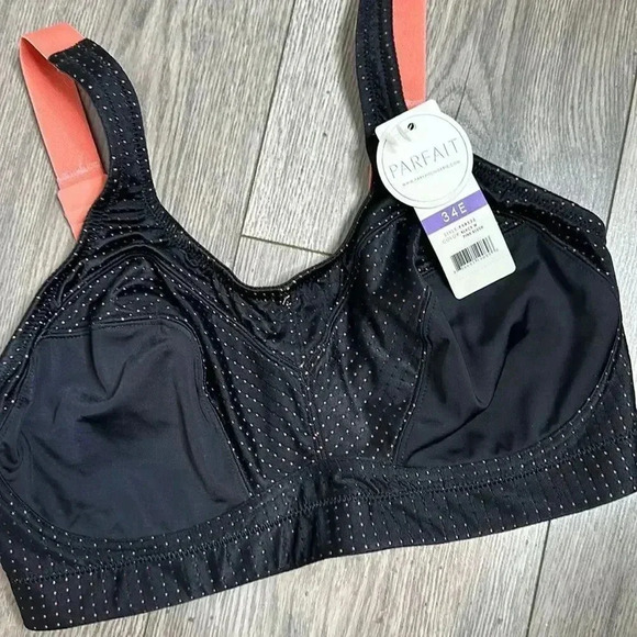 Parfait Sz 34DDD Power Fit High-Impact Underwire Sports Bra  Black Blush - Picture 6 of 10